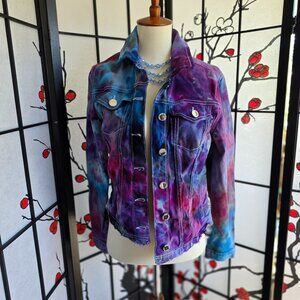 Vibrant Ice Dyed Denim Jacket